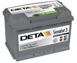 Аккумуляторная батарея Deta 77 А/ч, 760 А