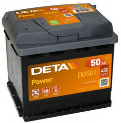 Аккумуляторная батарея Deta 50 А/ч, 450 А