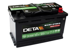 Аккумуляторная батарея Deta 80 А/ч, 800 А