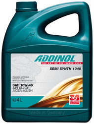Купить моторное масло Addinol Semi Synth 1040 10W-40, 4л Полусинтетическое | Артикул 4014766249968
