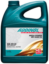 Купить моторное масло Addinol Mega Power MV 0538 C2 5W-30, 5л Синтетическое | Артикул 4014766241252
